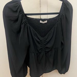 Abercrombie & fitch black sweetheart neckline shirt, size L